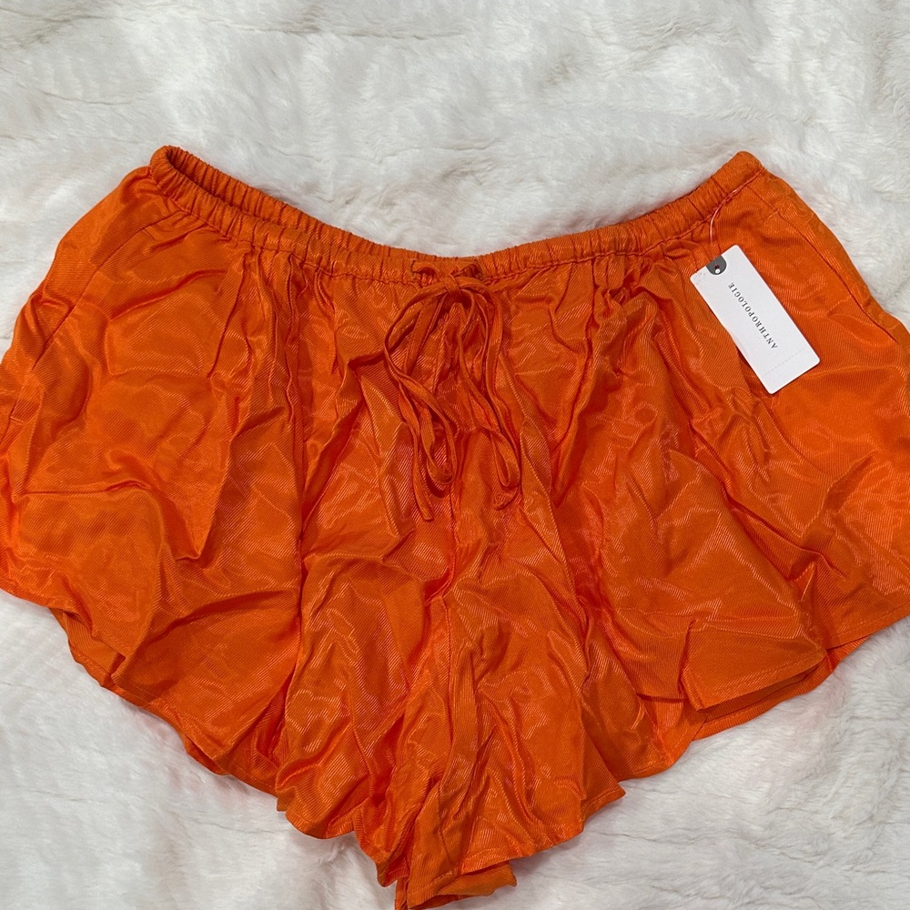 Maeve Bright Orange Sheer Women Shorts